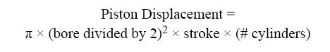 piston displacement formula|piston bin calculate.